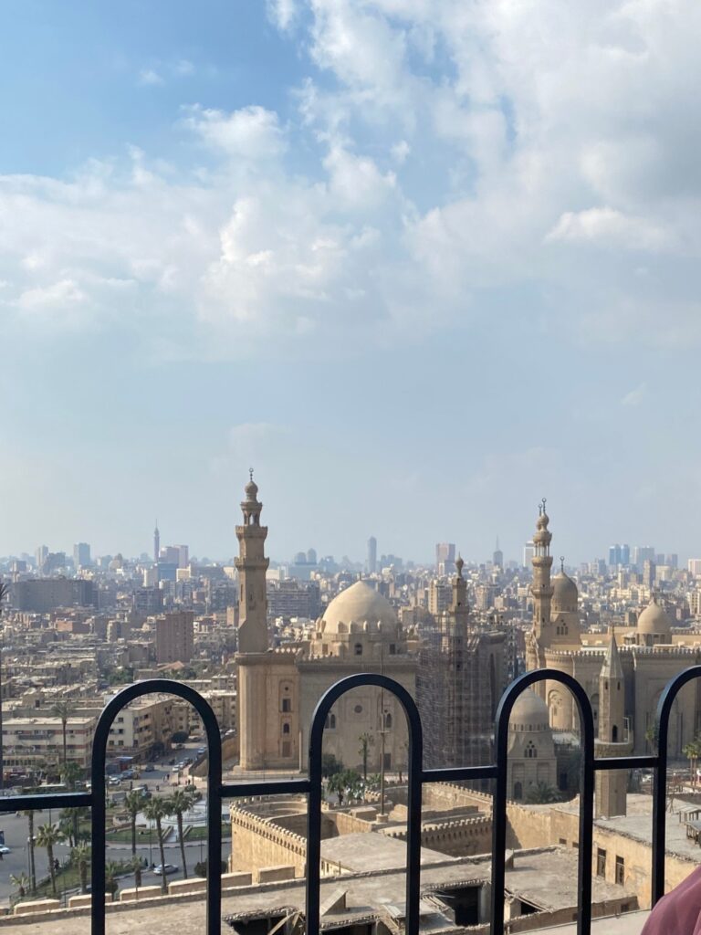 view over cairo and the sultan Hassan mosques from the citadel