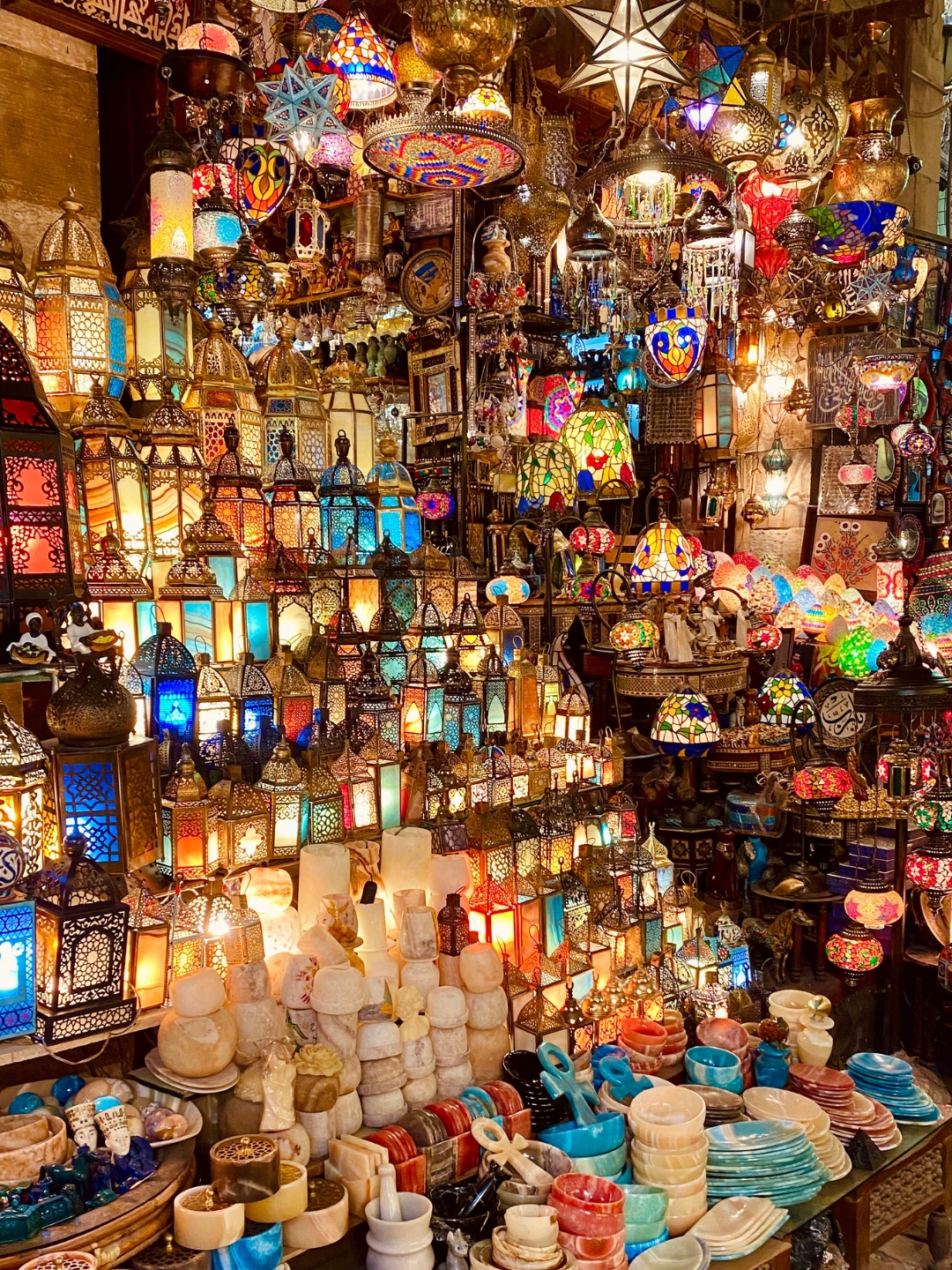 Colorful lights and latterns in Khan el Khalili, Egypt