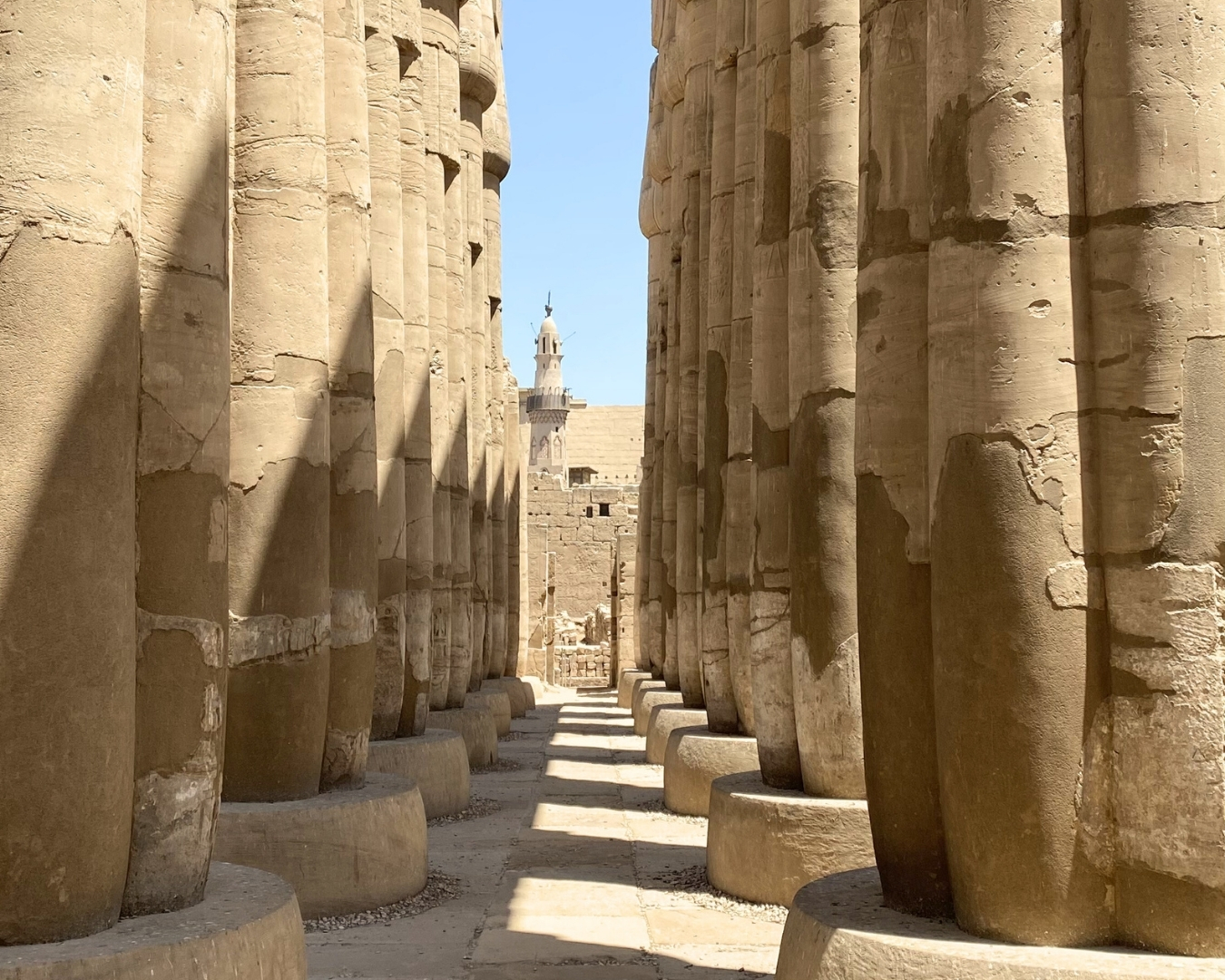 Ancient columns at Karnak Temple in Luxor Egypt